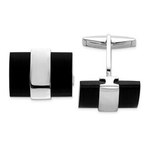 925 Sterling Silver Genuine Fine Jewelry Onyx Cuff Links